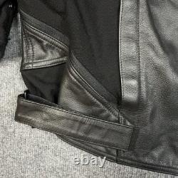 Joe Rocket Honda Jacket Mens 56 Black Leather Motorcycle Riding Zip Pockets