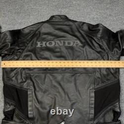 Joe Rocket Honda Jacket Mens 56 Black Leather Motorcycle Riding Zip Pockets