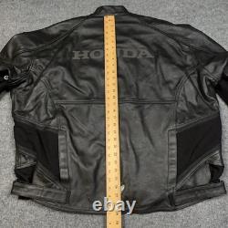 Joe Rocket Honda Jacket Mens 56 Black Leather Motorcycle Riding Zip Pockets