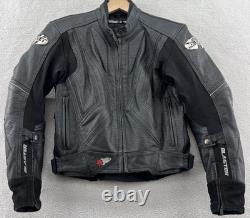 Joe Rocket Jacket Mens Small Motorcycle Blaster Leather Black Full Zip Padded