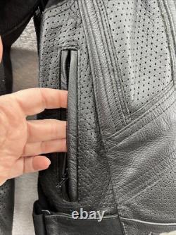 Joe Rocket Jacket Mens Small Motorcycle Blaster Leather Black Full Zip Padded