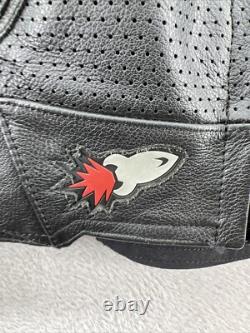 Joe Rocket Jacket Mens Small Motorcycle Blaster Leather Black Full Zip Padded