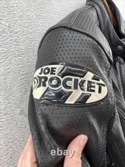 Joe Rocket Jacket Mens Small Motorcycle Blaster Leather Black Full Zip Padded