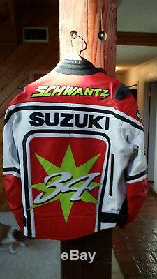 Joe Rocket Suzuki Kevin Schwantz Leather Motorcycle Jacket, 35/100 Signed