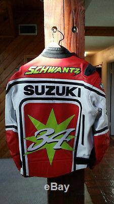 Joe Rocket Suzuki Kevin Schwantz Leather Motorcycle Jacket, 35/100 Signed
