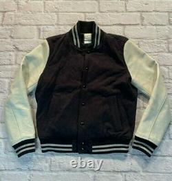 John Elliott x GAP x GQ S Leather Varsity College Bomber Quilted Baseball Jacket