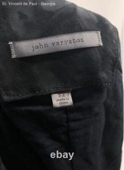 John Varvatos Black Zip Pocket All Leather Jacket Size 52