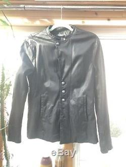 John Varvatos Collection Black Leather Moto Jacket size Euro 48 / US 40 Medium