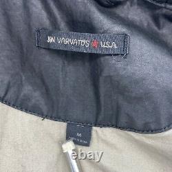 John Varvatos Jacket Star USA Mens Medium Faux Leather Black Full Zip Hooded