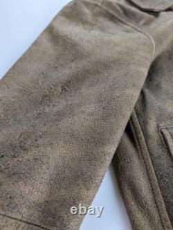 John Varvatos Men's Distressed Suede Leather Biker Jacket Size 44