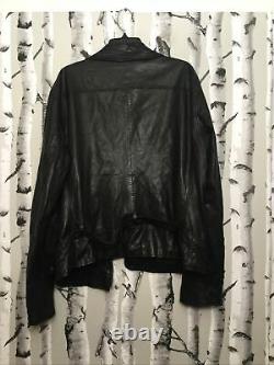 John Varvatos Mens Leather Moto Jacket Size XL Black (97)