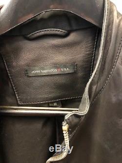 John Varvatos Star USA Black Leather Moto Jacket (Size Medium)