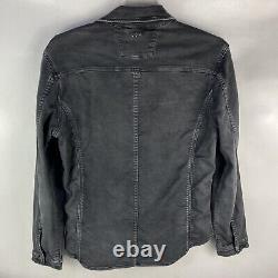 John Varvatos Star USA Moto Shirt Jacket Charcoal Gray Snap Button Size Medium