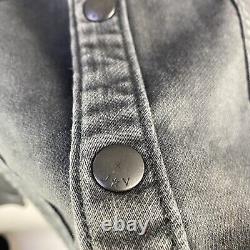 John Varvatos Star USA Moto Shirt Jacket Charcoal Gray Snap Button Size Medium