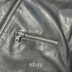 John Varvatos USA Mens Black 100% Lambskin Leather Moto Biker Jacket Sz Large