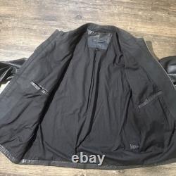 John Varvatos USA Mens Black 100% Lambskin Leather Moto Biker Jacket Sz Large