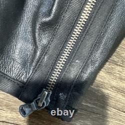 John Varvatos USA Mens Black 100% Lambskin Leather Moto Biker Jacket Sz Large