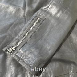 John Varvatos USA Mens Black 100% Lambskin Leather Moto Biker Jacket Sz Large