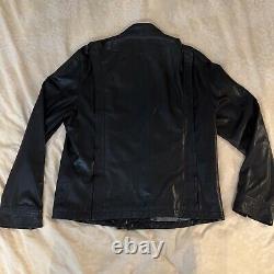 John Varvatos US 46 EU 56 (Large 1/2) Lambskin Black Leather Motorcycle Jacket