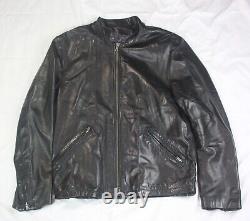 John Varvatos collection black lamb leather rider jacket 48