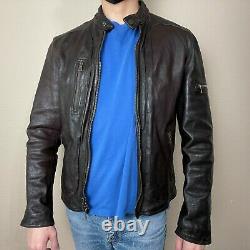John Varvatos leather jacket brown lambskin size 46 EU small medium
