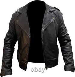 Johnny Depp Cry Baby Motorcycle Style Men's Real Sheepskin Leather Jacket