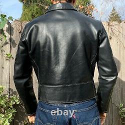 Johnson Leathers Custom Horween Horsehide Jacket, Black, Size 42, Talon Zips