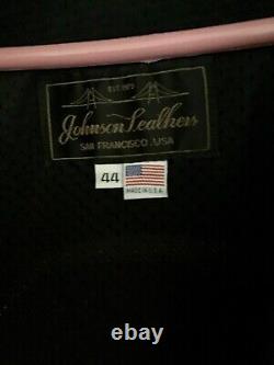 Johnson Leathers SF Mens Lg Black Leather Motorcycle Jacket Vented withArmor