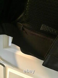 Johnson Leathers SF Mens Lg Black Leather Motorcycle Jacket Vented withArmor
