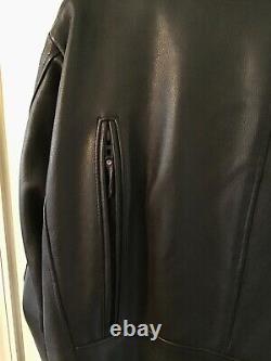 Johnson Leathers SF Mens Lg Black Leather Motorcycle Jacket Vented withArmor