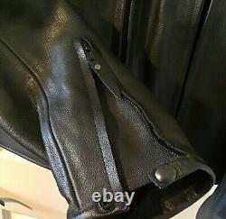 Johnson Leathers SF Mens Lg Black Leather Motorcycle Jacket Vented withArmor
