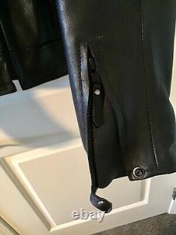 Johnson Leathers SF Mens Lg Black Leather Motorcycle Jacket Vented withArmor