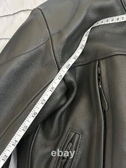 Johnson Leathers SF Mens Lg Black Leather Motorcycle Jacket Vented withArmor