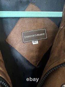 Johnston & Murphy / Remy / Soft Leather Coat / Jacket / Double Collar Men Sz 42