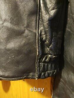 KALE vtg Chicago Police Motorcycle black Leather button & zipper Jacket 38R