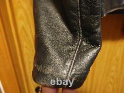 KALE vtg Chicago Police Motorcycle black Leather button & zipper Jacket 38R