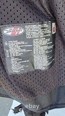 Kawasaki Joe Rocket Motorcycle Racing BLACK SILVER Jacket Large With ALL Pads