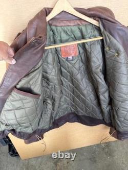 Kerr Leathers Brown Motorcycle Jacket Size 50 XXL Arlen Ness Heavy Leather USA