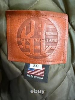 Kerr Leathers Brown Motorcycle Jacket Size 50 XXL Arlen Ness Heavy Leather USA