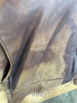 Kerr Leathers Brown Motorcycle Jacket Size 50 XXL Arlen Ness Heavy Leather USA