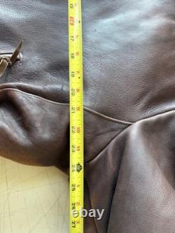 Kerr Leathers Brown Motorcycle Jacket Size 50 XXL Arlen Ness Heavy Leather USA