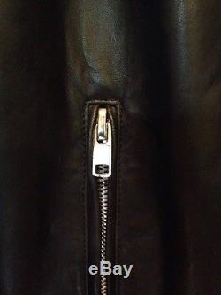 King Baby Studio Men's Black Leather Jacket Size Large Silver Zipper Excellent