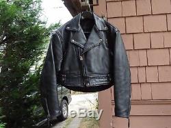 LANGLITZ PD COLUMBIA Police Issue Spec Leather Motorcycle JACKET Custom Large