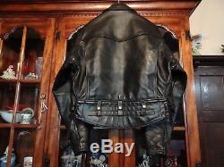 LANGLITZ PD COLUMBIA Police Issue Spec Leather Motorcycle JACKET Custom Large XL