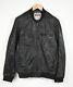 LEVI STRAUSS & CO. Jacket Men's MEDIUM Leather Black Bomber Type Pockets Zip