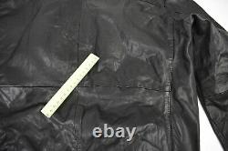 LEVI STRAUSS & CO. Jacket Men's MEDIUM Leather Black Bomber Type Pockets Zip