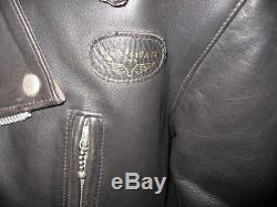 LEWIS LEATHERS Aviakit LIGHTNING Black Leather Motorcycle Jacket Size 44