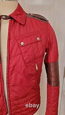 LNWOT$3K GUCCI Jacket-M-40US-Motorcycle Biker Cafe Racer + Puffer + LEATHER-RED