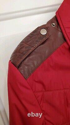 LNWOT$3K GUCCI Jacket-M-40US-Motorcycle Biker Cafe Racer + Puffer + LEATHER-RED