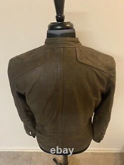 LUCKY BRAND Mens Cafe Racer Motorcycle brown leather Jacket Size Small $499